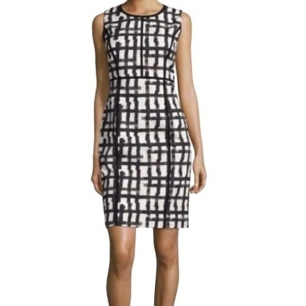Lafayette 148 New York‎ Abstract Career Sheath Dress Sz 4